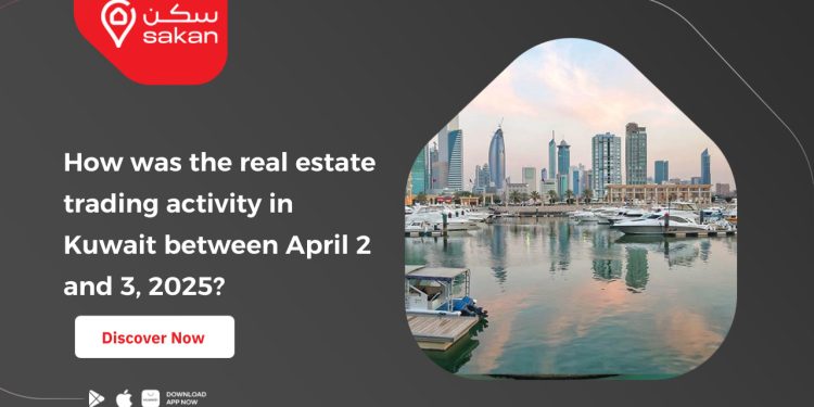 How was the real estate trading activity in Kuwait between April 2 and 3, 2025?
